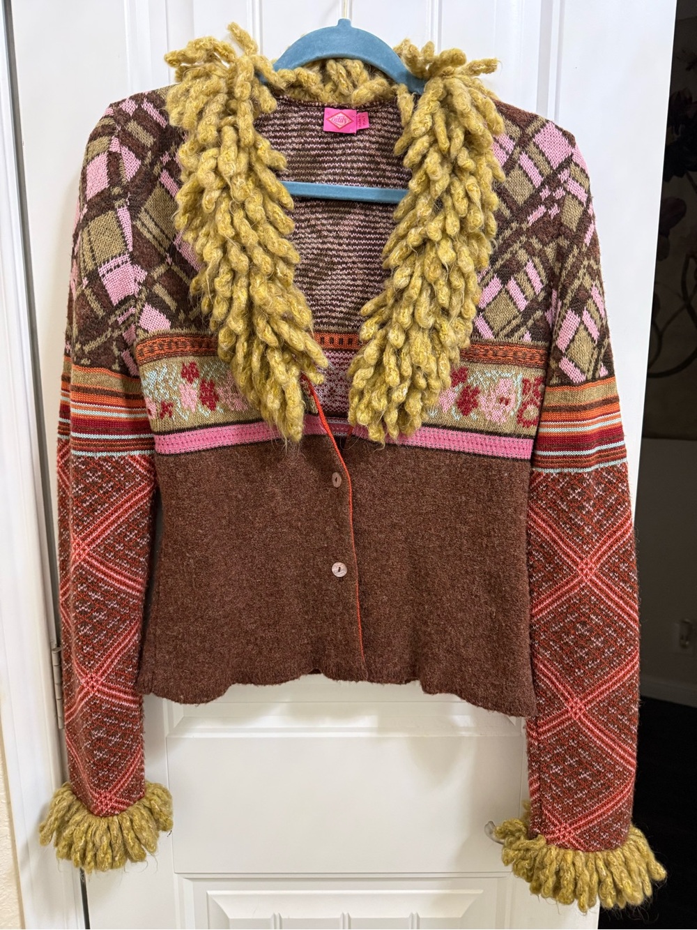 Oilily rare vintage wool blend patterned cardigan